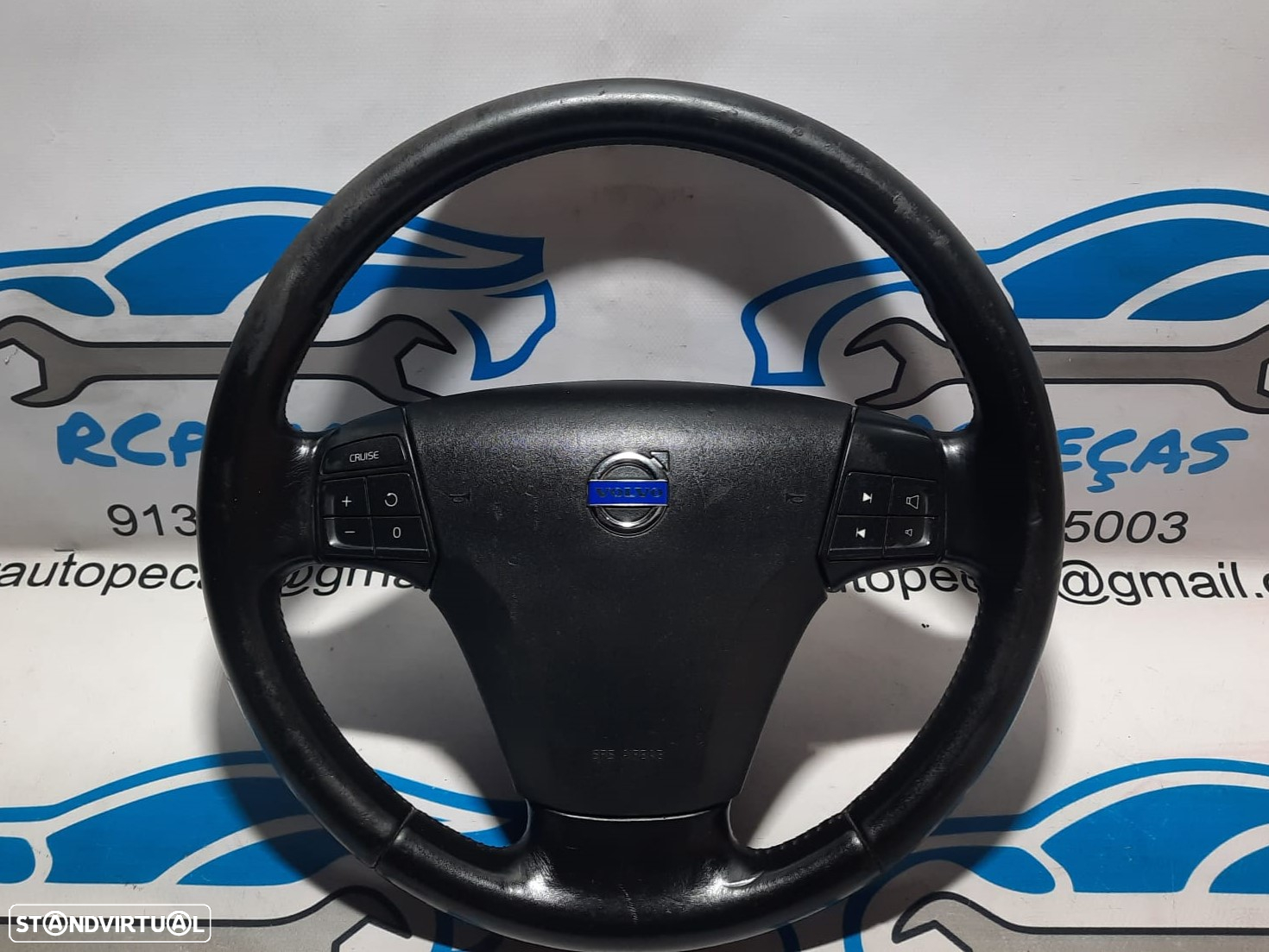 VOLANTE GUIADOR COMPLETO VOLVO PELE COMANDOS MULTIFUNÇÕES AIRBAG PV55150060 55150060 SV55150001 55150001 VOLVO V50 545 FASE II 2 2.0D 136CV D4204T - 9