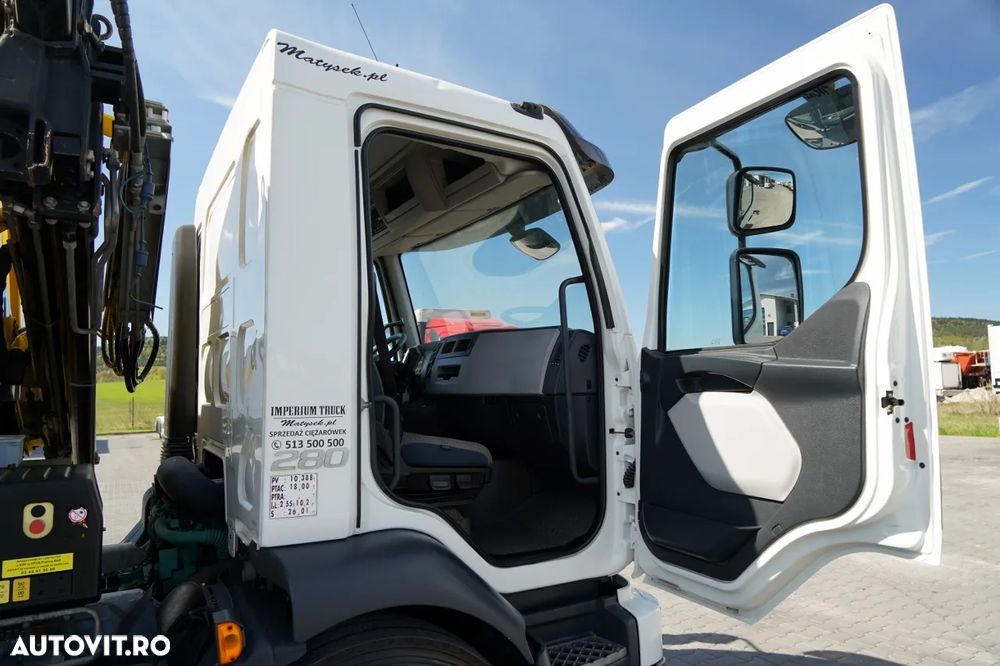 Volvo FL 280 / 4X2 / CAROSERIE 7,3 M / HYVA DRIVE / PILOT / FURCĂ PENTRU PALEȚI / ROTATOR / EURO 6 - 34