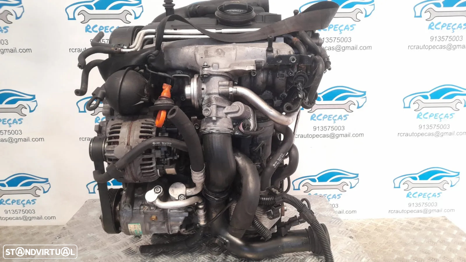 MOTOR COMPLETO 2.0 TDI 16V 140CV BKD SKODA OCTAVIA VW VOLKSWAGEN GOLF TOURAN JETTA SEAT LEON TOLEDO ALTEA AUDI A3 8P MOTOR ARRANQUE ALTERNADOR BIMASSA COMPRESSOR EMBRAIAGEM BOMBA DIRECAO INJETORES - 3