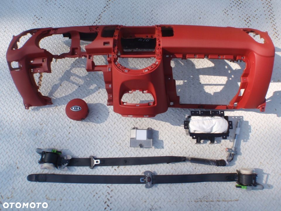 KIA SOUL DESKA KONSOLA KOKPIT PULPIT PÓŁKA PARAPET AIRBAG CZERWONA BEŻOWA - 3