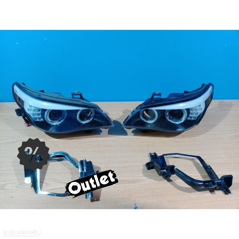 R026021C4 FARÓIS ANGEL EYES BMW E60 E61 07-10 LED PRETO TRANSPARENTE - 8
