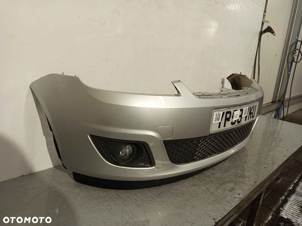 + ZDERZAK PRZÓD PRZEDNI FORD FIESTA MK.6 6 VI LIFT FL 62 SREBRNY HALOGENY - 2