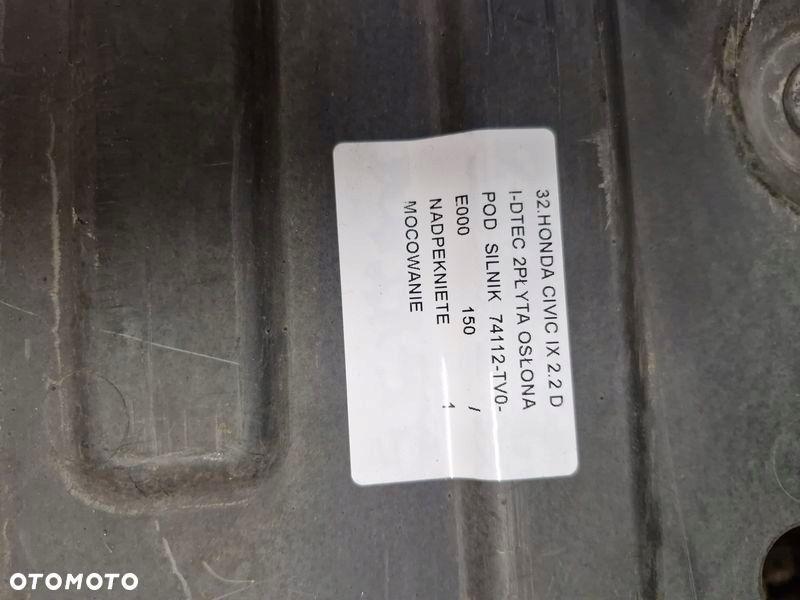 honda civic 9 ix 2.2 d i-dtec płyta osłona pod silnik dolna 74112-tv0-e000 - 10
