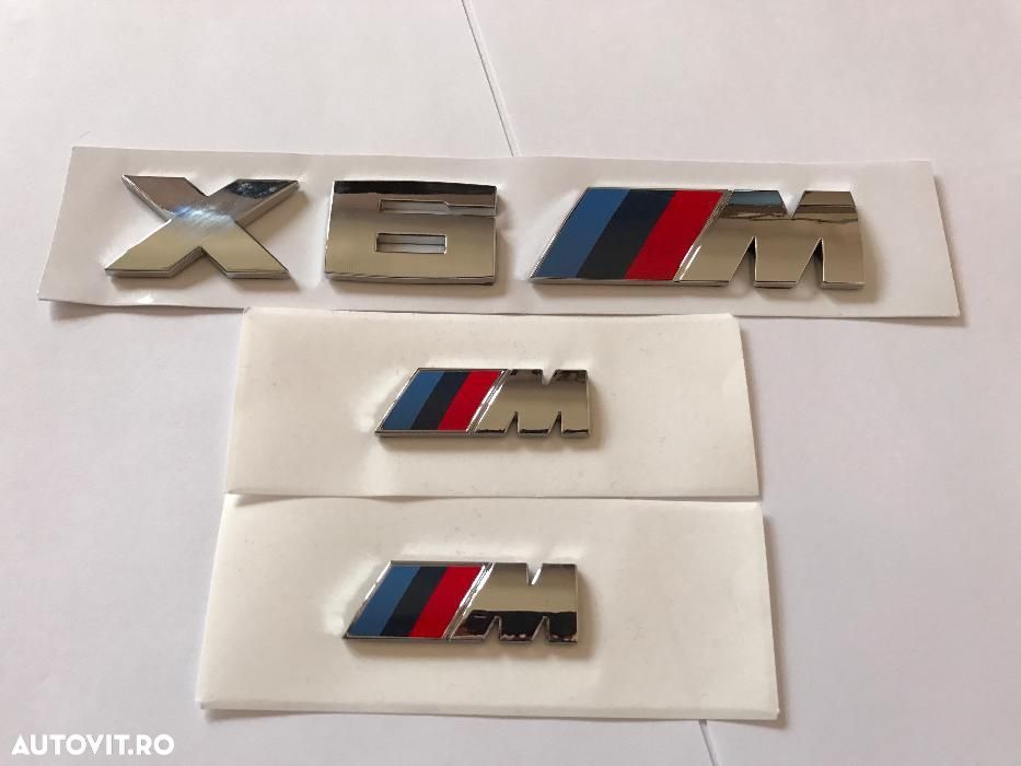 Set Emblema BMW X6M aripi/spate abs originale crom - 1