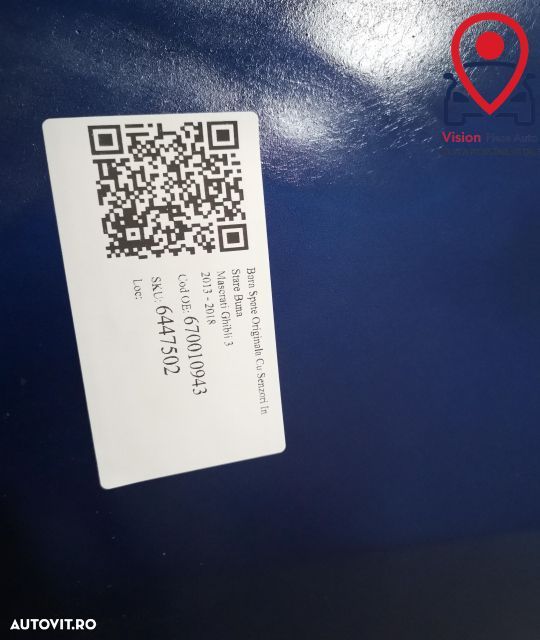 Bara Spate Originala Cu Senzori In Stare Buna Maserati Ghibli 3 2013 2 - 9