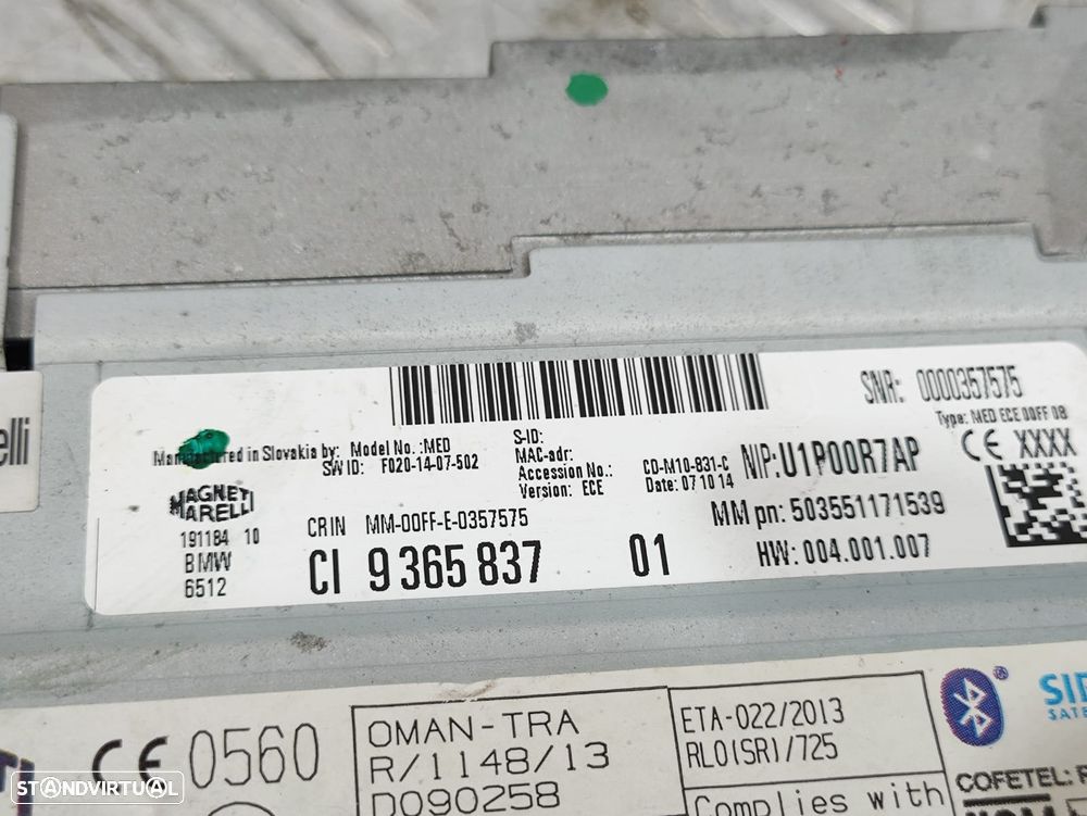 Radio Auto Radio Original BMW Serie 1 F20 F21 9365837 - 8