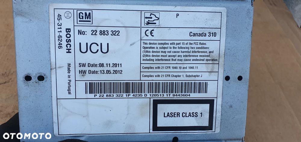 Radio radioodtwarzacz NAVI nawigacja czytnik Opel Insignia A 22883322 - 6