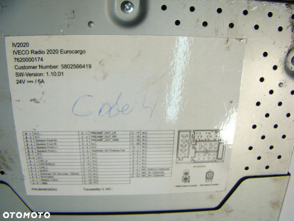 radio mp3 bluetooth oryginał iveco eurocargo 24 v bosch 5802566419 - 9