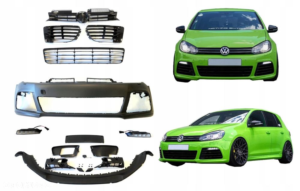 Zderzak Przod kpl Grill Kratki Led R20 R-Look Tuning Vw Golf VI 6 5k 5k0 - 7