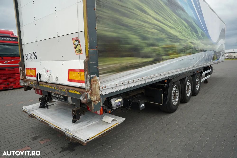 LeciTrailer CONTAINER / ELEVATOR PALFINGER 2.500 KG / AXĂ RIDICATĂ / SAF / PODEA REZISTENTĂ / OBLOANĂ RULOU - 13