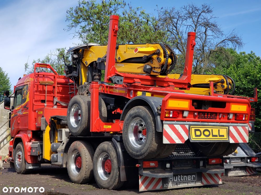 Scania R580 V8 2016r Scania R560 V8 2014r Scania R500 V8 2013r do drewna drzewa lasu dłużycy kłody dźwig epsilon loglift wózek doll huttner przyczepa do transportu drewna - 9