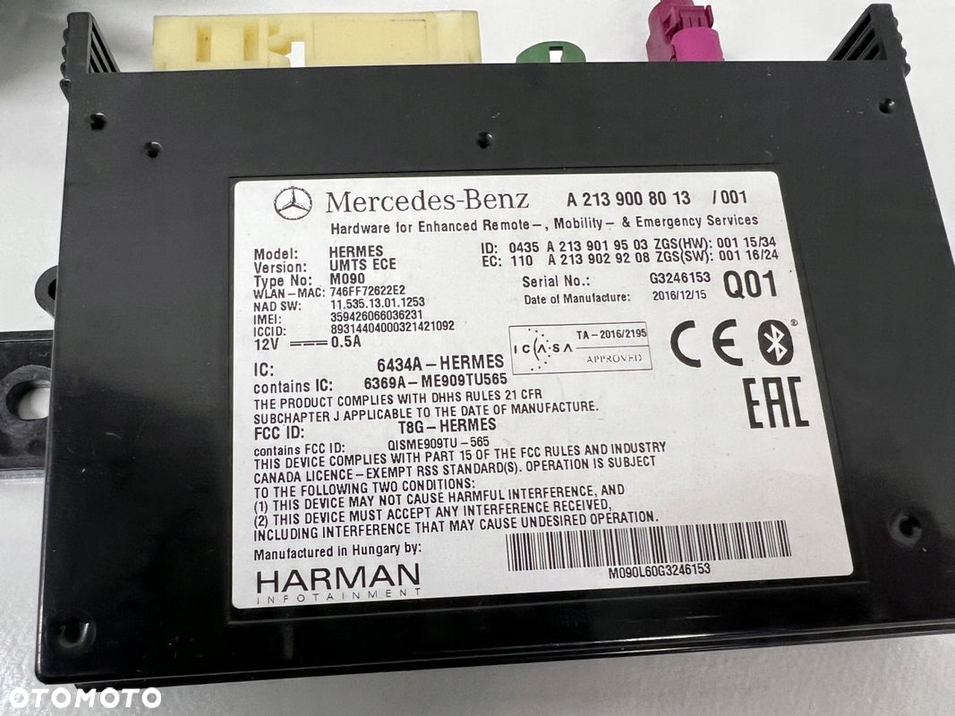 Mercedes-Benz CLA 180D X117 moduł sterownik telematic A2139008013 - 2