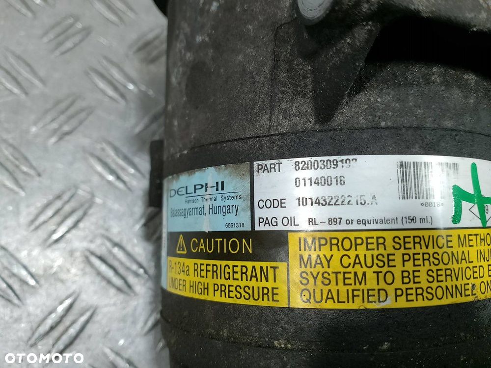 POMPA, SPRĘŻARKA KLIMATYZACJI RENAULT MEGANE II 8200309193   01140018 1.9 - 3