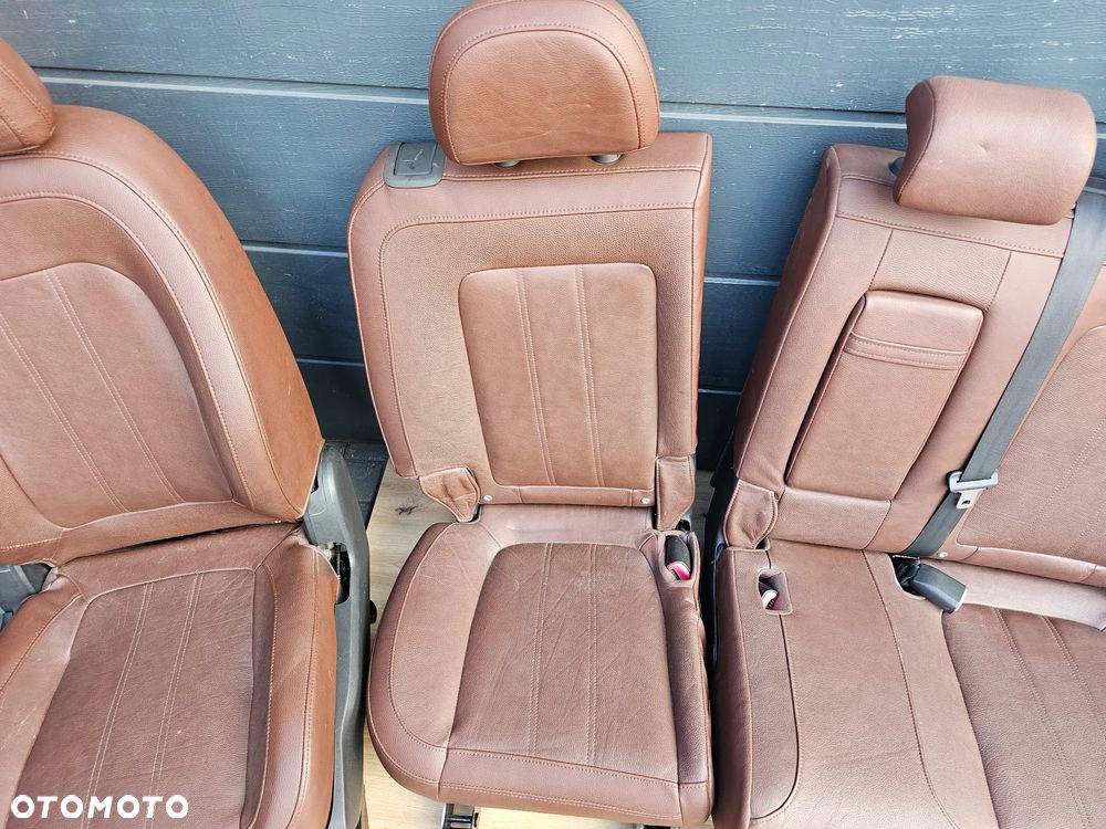 FOTELE PRZEDNIE FOTELE TYLNE  BOCZKI DRZWI SKÓRZANE RUDE BRĄZOWE OPEL ANTARA EUROPA PODGRZEWANE - 14