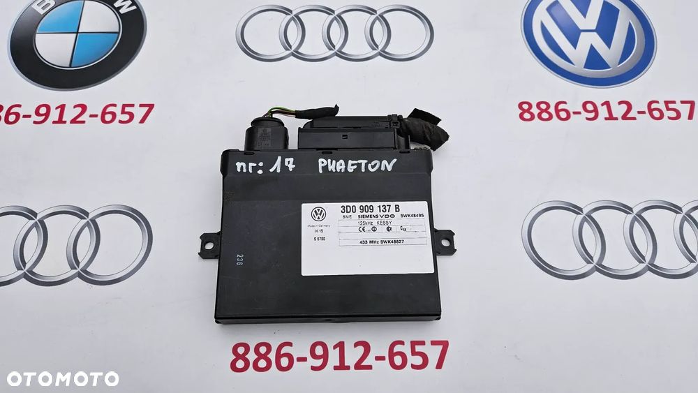 VW PHAETON 3D Moduł KEYLESS GO Sterownik KEYLESS 3D0909137B - 1