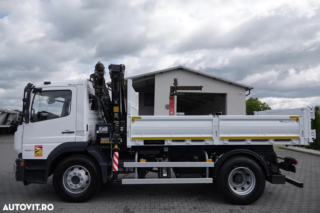 Mercedes-Benz ATEGO 1627 / 4X2 / BASCULĂ 3 LATERALE + HDS HIAB 099 BS-2 / PILOT / ROTATOR / FURCĂ / ANVELOPE 100% / IMPORTAT - 10