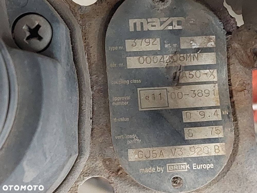 HAK HOLOWNICZY + TABLICZKA + WIĄZKA MAZDA 6 I GY KOMBI - 4