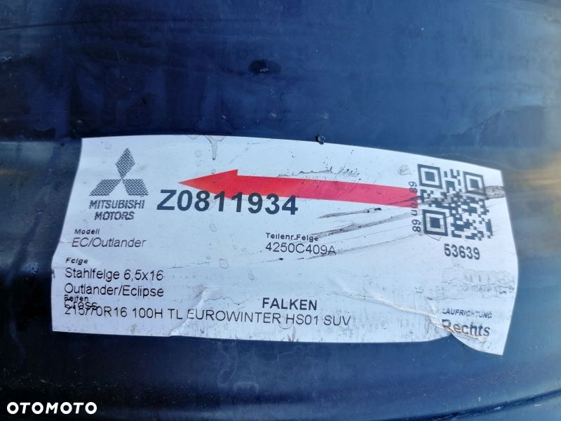 Felgi stalowe 16" MITSUBISHI ECLIPSE CROSS OUTLANDERKOŁPAKI - 11