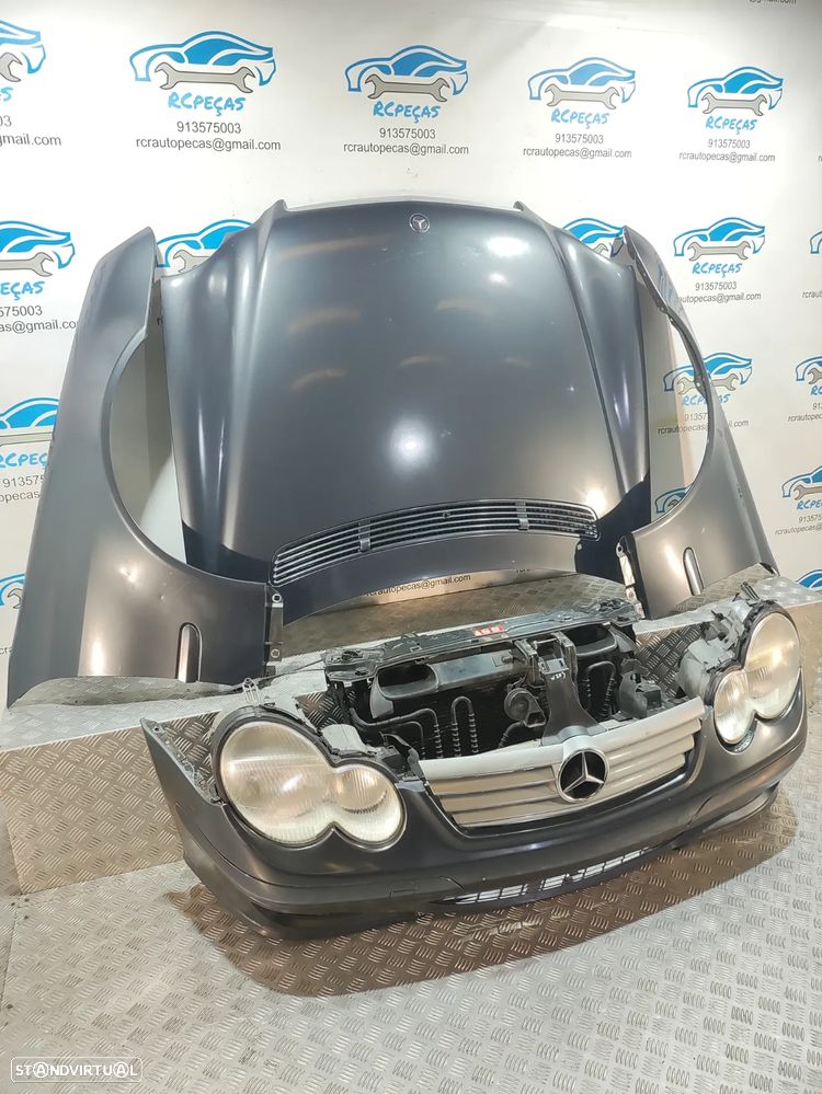 FRENTE COMPLETA MERCEDES BENZ CLASS C W203 SPORT COUPE CAPOT PARACHOQUES SENSORES GUARDA-LAMAS OTICAS RADIADOR VENTILADOR FRENTE FIBRA REFORÇO - 2