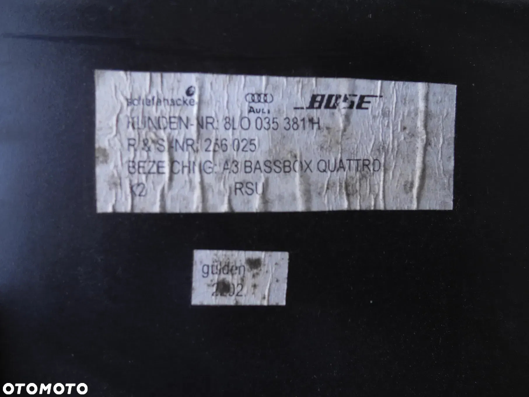 AUDI A3 8L LIFT NAGŁOŚNIENIE BOSE SUBWOOFER 8L0035381H - 3