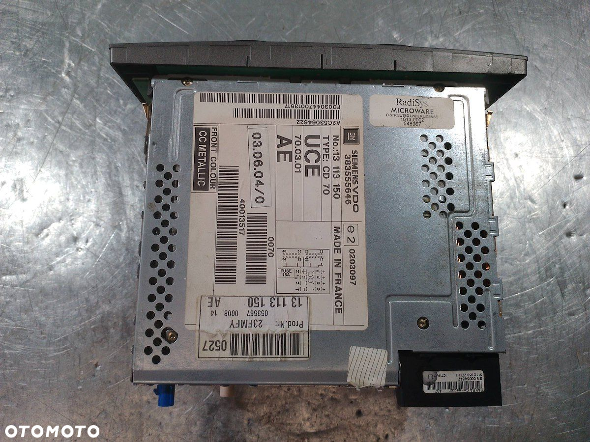 RADIO CD NAVI OPEL VECTRA C 13113150   383555646 - 7