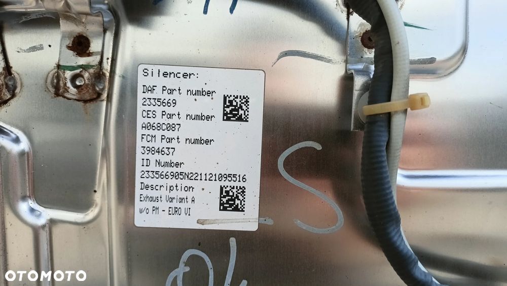DAF XF/XG/XG+/KATALIZATOR/DPF/EAS/SCR/TŁUMIK/2327462/2335669/2398002 - 2