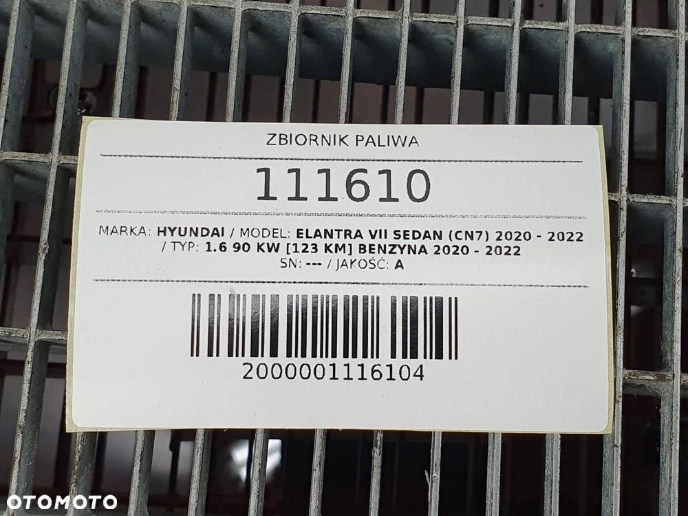 ZBIORNIK PALIWA HYUNDAI ELANTRA VII 2021 1.6 BENZYNA 123 - 10