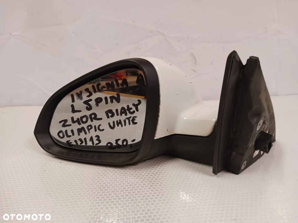 - LUSTERKO ELEKTRYCZNE LEWE OPEL INSIGNIA A 5PIN Z40R BIAŁY OLIMPIC WHITE - 4