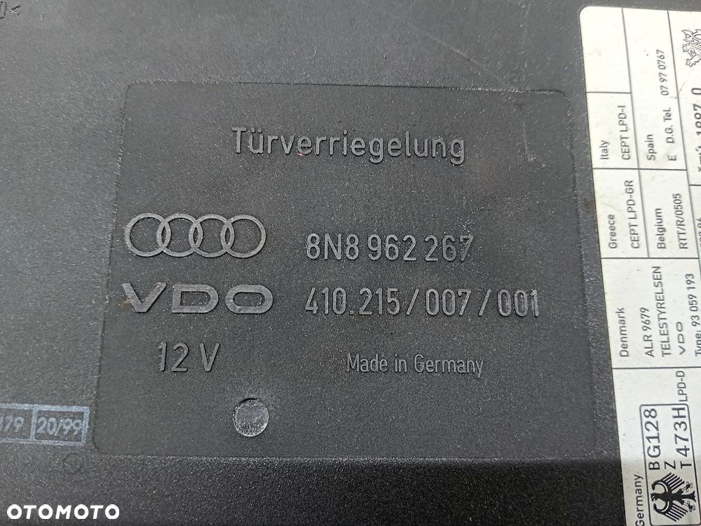 MODUŁ KOMFORTU AUDI TT 8N 8N8962267 410.215/007/001  VDO 1.8 20V - 2