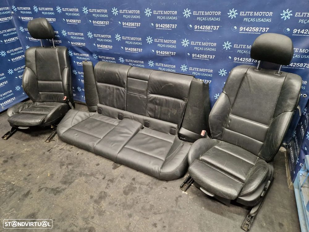 Jogo de bancos usados BMW SERIE 3 E46 COUPE PACK M 330ci 325ci 320d ELETRICOS PELE PRETOS - 1