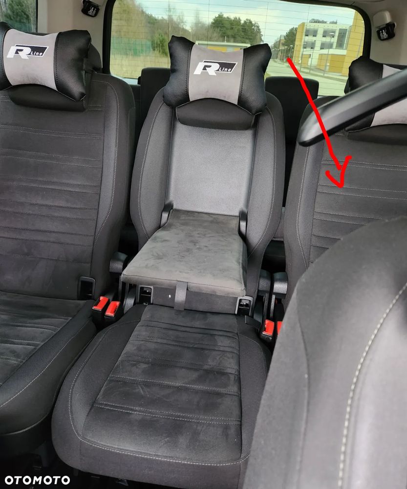 Fotele samochodowe do Volkswagen Touran 0d 2015 roku do 2026 ostatni rząd siedzeń alcantara wraz z tunelem miedzy siedzeniami i wszystkimi śrubami - 5
