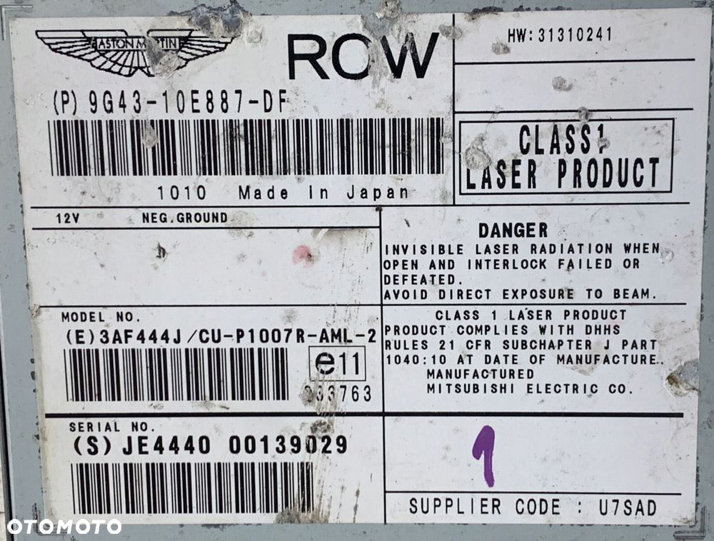 ASTON MARTIN DB9 CZYTNIK NAWIGACJI 9G43-10E887-DF - 16