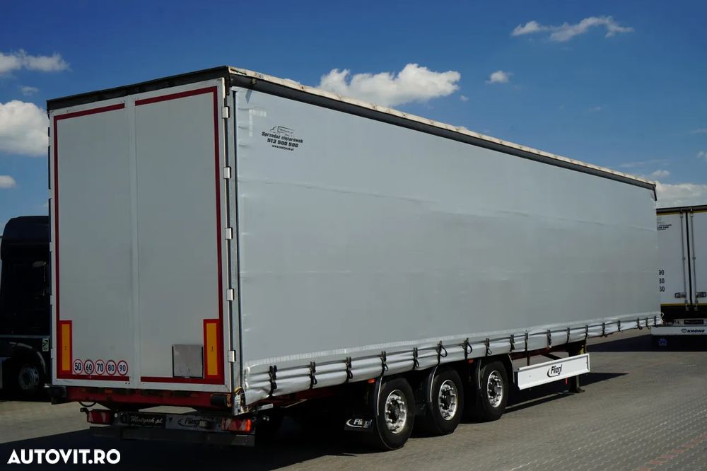 Fliegl MEGA CORTINĂ / REMORCA DIN OȚEL - 7 M / ACOPERIȘ CULISANT / PLATĂ JOSĂ - 10