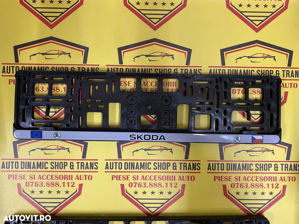 Set 2 suporti numar numere inmatriculare Audi Skoda Seat Vw Volkswagen - 5
