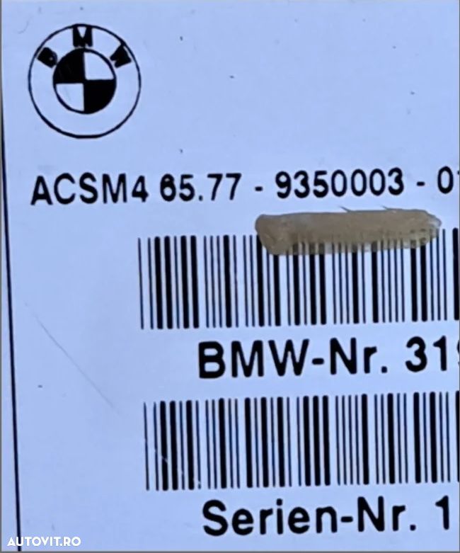 Modul calculator airbag Original BMW F20+LCI F30 LCI F32+LCI F07+LCI F06+LCI F01 LCI F25 FF26 F15 F16 - 2