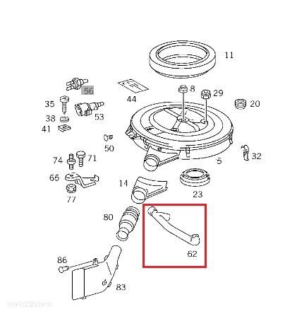 MERCEDES BENZYNA M102 Przewod odpowietrzenia silnika OE - 2