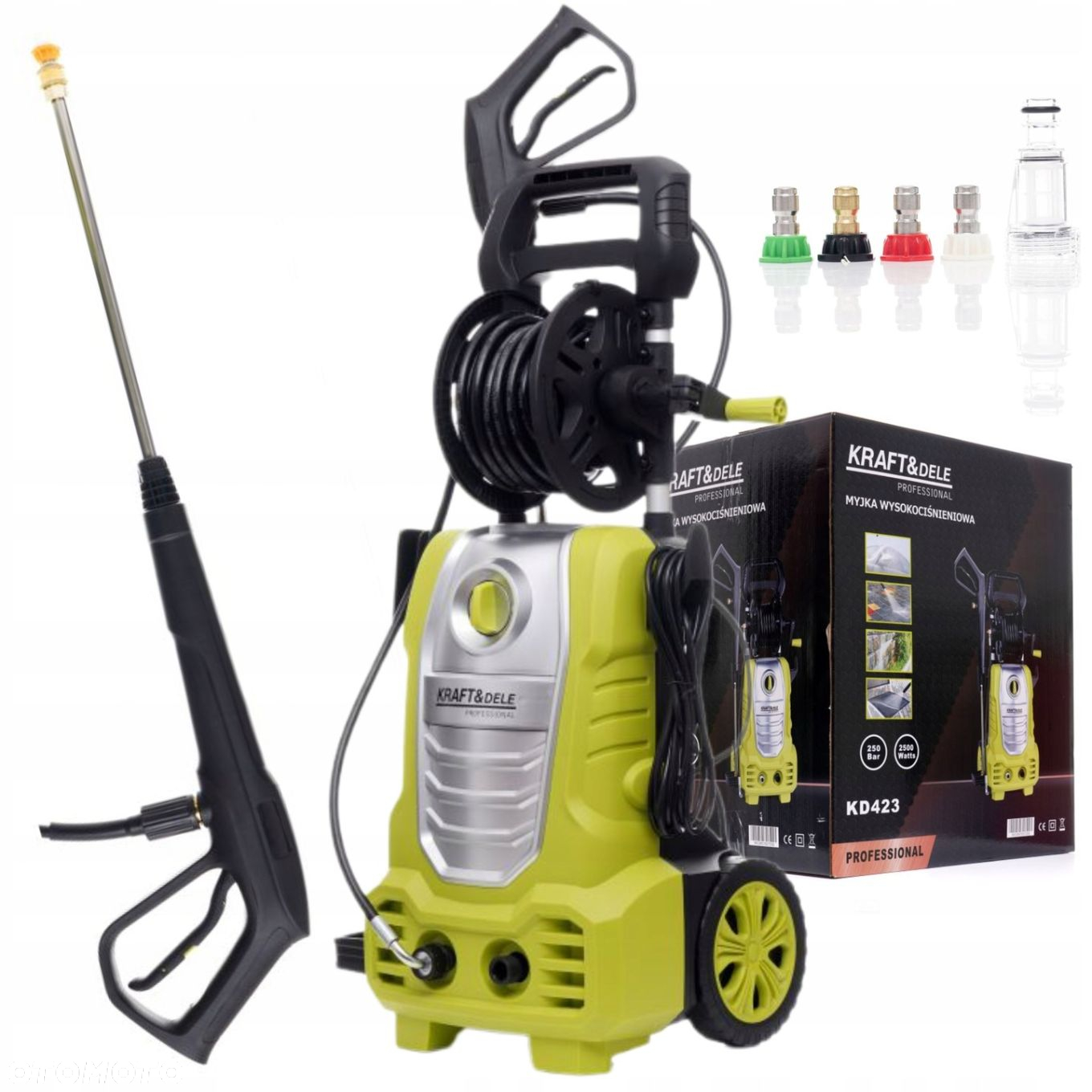 MYJKA WYSOKOCIŚNIENIOWA ELEKTRYCZNA ZESTAW 250bar 2500W KraftDele KD423 - 15