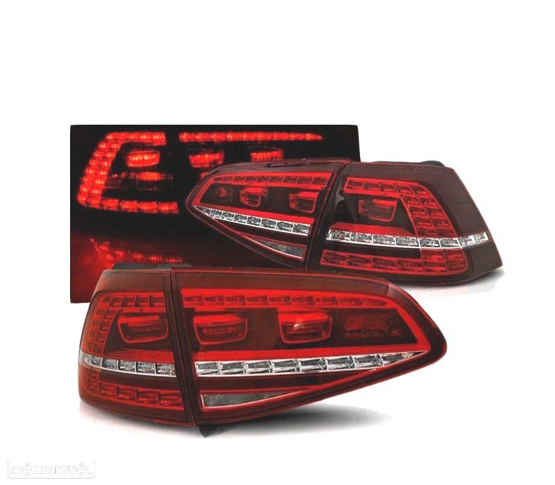 FAROLINS TRASEIROS FULL LED PARA VOLKSWAGEN VW GOLF 7 12-17 LOOK GTI VERMELHO BRANCO - 2