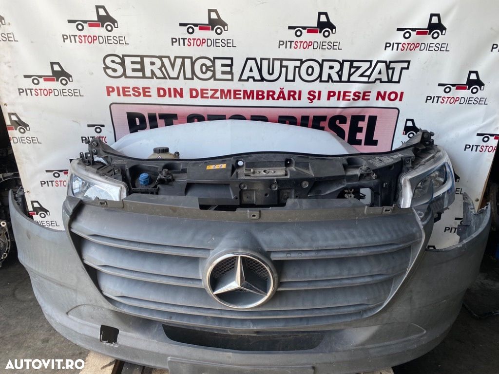 Fata completa Mercedes Sprinter 907 2018 2019 2020 2021 2022 2023 Bara fata Capota Faruri Grila Aripi Radiator - 1