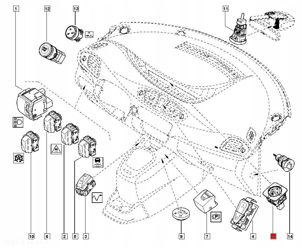 PRZEŁĄCZNIK WYŚWIETLACZA RENAULT SCENIC III 283950001R - 6
