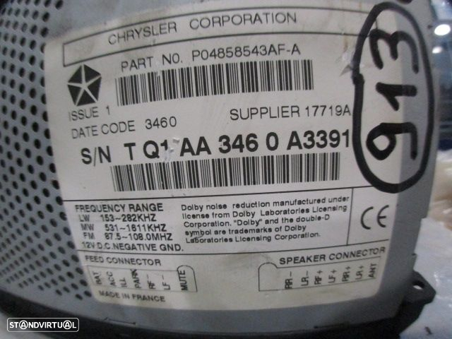 Radios P04958543AF TQ1AA3460A3391 CHRYSLER SEBRING 2001 2.0 141CV 4P CINZA ORIGINAL SUPPLIER 17719A - 4
