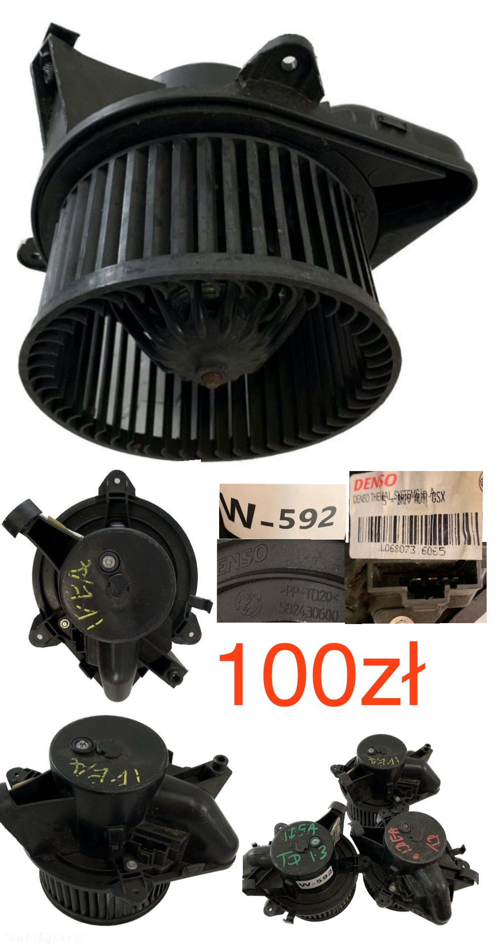 Wentylator dmuchawa nagrzewnicy Fiat Punto I 93-99r Toyota Rav-4 Yaris 95-06r Ypsilon 96-00r Ypsilon II 03-11r Astra H III 04-14r BMW 3 E81 E82 E87 E90 Opel Combo IV 2018r-> Peugeot 3008 Expert 2018r-> Citroen Jumpy II 2018r-> Toyota Proace 2018r-> Mercedes W204 W212 C207 GLX 08-18r  Oryginał - 5