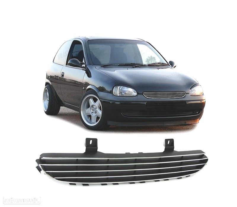 GRELHA FRONTAL OPEL CORSA B 96-00 PRETO CROMADO - 3