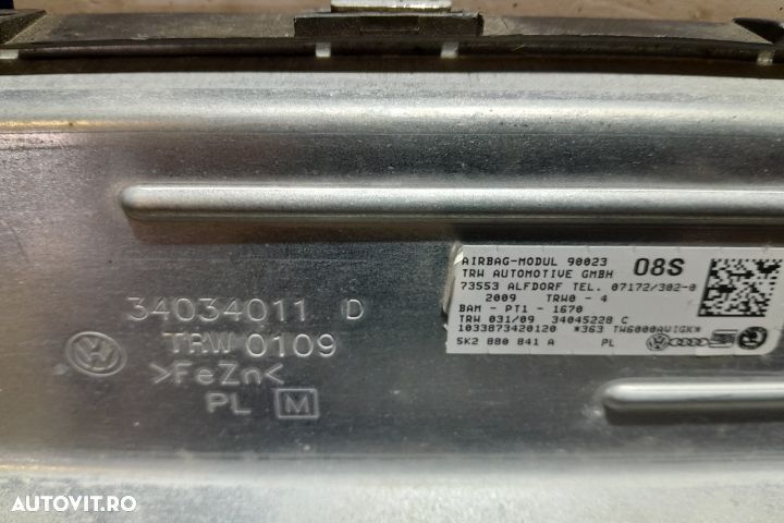 AIRBAG PASSAGER 5K2880841A 5K2880841A Volkswagen VW Golf 6 [2008 - 20 - 3