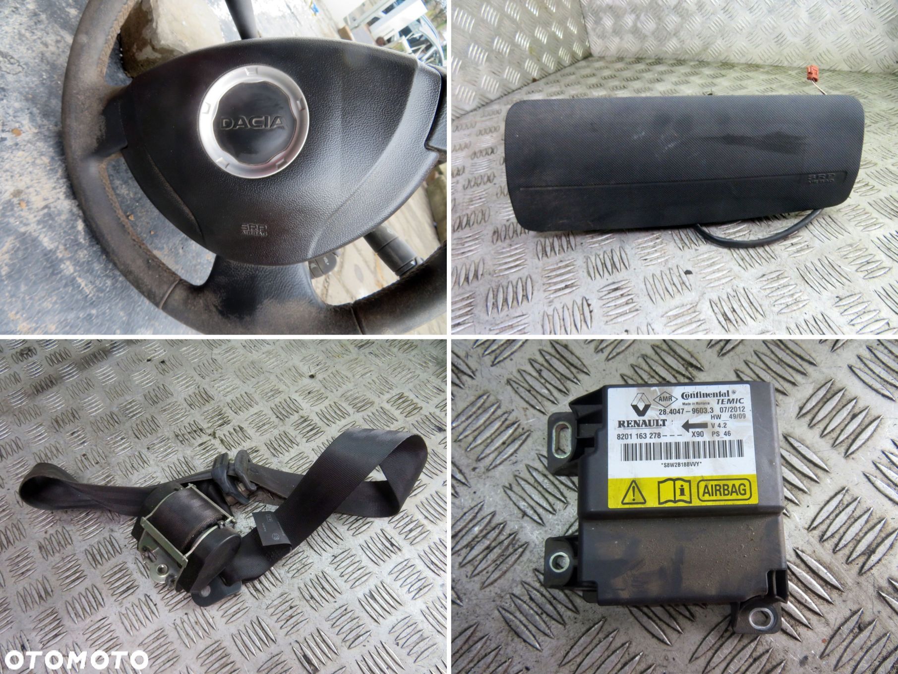 ZESTAW AIRBAG PODUSZKI SENSOR SANDERO I 985254015R 8201163278 DACIA 2008-2012 - 1