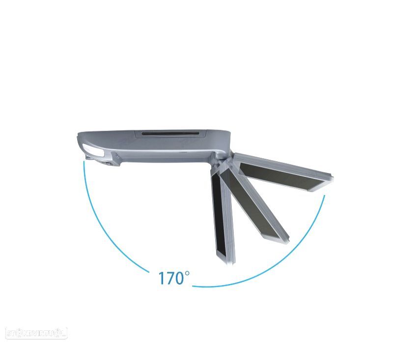 ECRÃ DE TETO CINZENTO 15,6" COM DVD COLUNAS LUZ E JOGOS 32BITS - 4