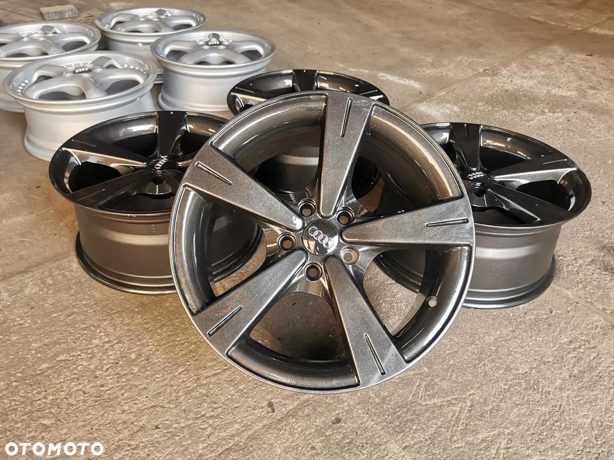 ALU FELGI 5X112 R17 8J ET35 JAK NOWE! PIĘKNY GRAFIT! SKODA SEAT VW AUDI - 2