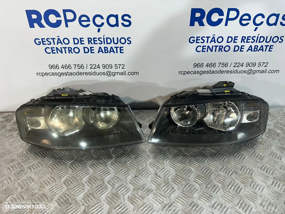 .Conjunto Farois Otica Frente Frontal Originais VAG Audi A3 8P 8P0941003L 8P0941004L 2003 - 2013 - 2
