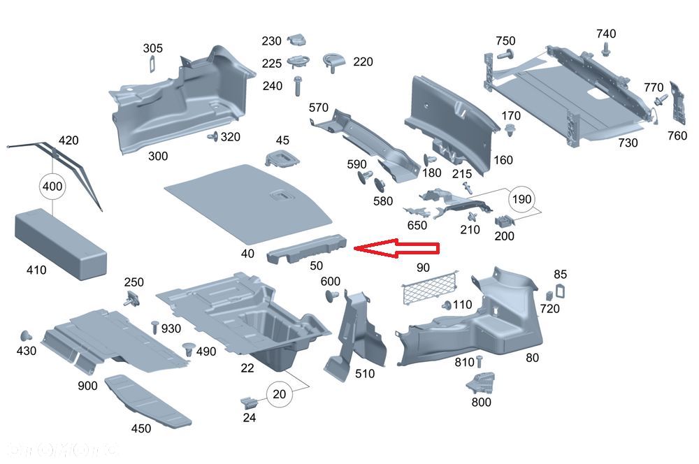 MERCEDES-BENZ CLE A236 STYROPIAN BAGAŻNIKA LEWY A2366931100 - 5
