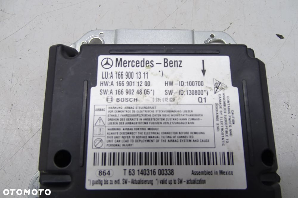 Mercedes ML W166 Moduł Poduszki Powietrznej Airbag SRS A1669001311 - 3